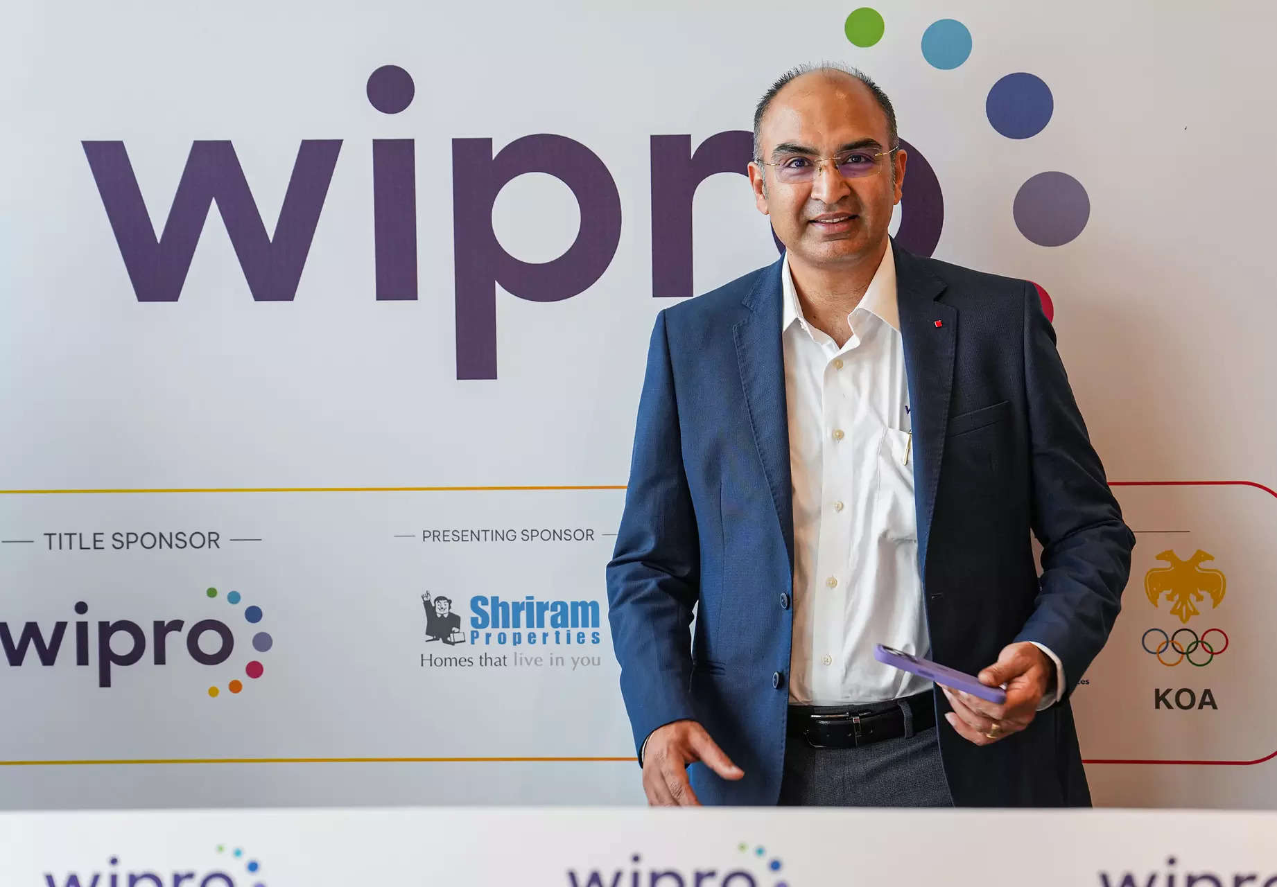 Bengaluru: Wipro Chief Financial Officer Jatin Dalal gestures during the announc...